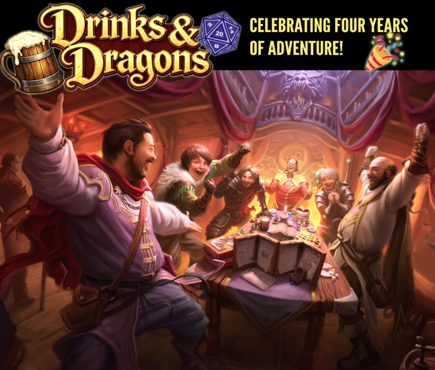 Drinks & Dragons flyer